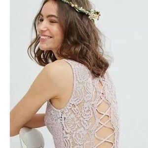 TFNC London Sz 6 Lacy Back Detail in Mink